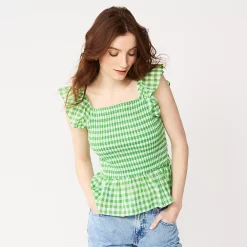 Women's DRAPER JAMES RSVP™ Print Smocked Peplum-Hem Top