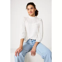 Women's DRAPER JAMES RSVP™ Clip Dot Mockneck Blouse