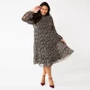 Plus Size DRAPER JAMES RSVP™ Long Sleeve Smocked Tiered Dress