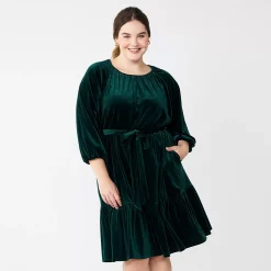 Plus Size DRAPER JAMES RSVP™ Long Sleeve Tiered Bow Back Dress