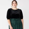 Plus Size DRAPER JAMES RSVP™ Elbow Sleeve Velvet Top