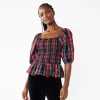 Women's DRAPER JAMES RSVP™ Elbow Sleeve Smocked Peplum Top