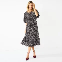 Women's DRAPER JAMES RSVP™ Elbow Sleeve Midi Dress