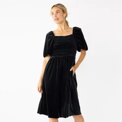 Women's DRAPER JAMES RSVP™ Short Sleeve Puff Sleeve Dress
