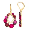 Napier Gold Tone Berry Leverback Statement Drop Earrings