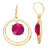 Napier Gold Tone Berry Orbital Drop Earrings