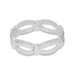 Napier Silver Tone Treasures Stretch Bracelet