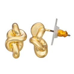 Napier Gold Tone Knotted Stud Earrings