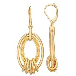 Napier Gold Tone Orbital Drop Earrings