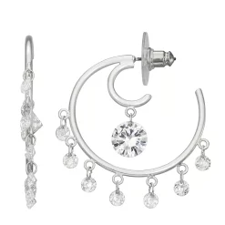 Napier Silver Tone Social C Hoop Earrings